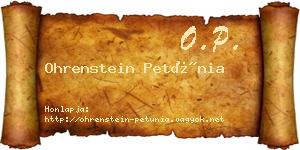 Ohrenstein Petúnia névjegykártya